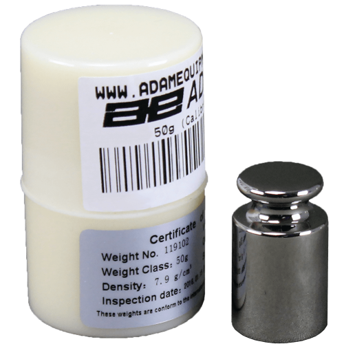 Adam Equipment OIML E1 50g Calibration Weight for Equinox and Solis for SAB 125 and 225 Balances, Stainless Steel, Single - 700100401 - Click Image to Close